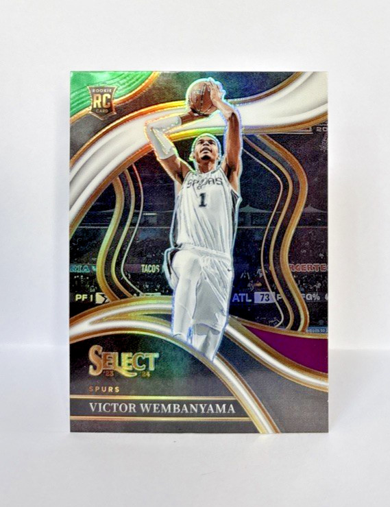 Victor Wembanyama 2023 Select White Green Purple Prizm Courtside SP RC