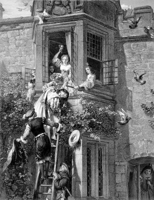 ATTACK AND DEFENCE 1878 Lumb Stocks John Callcott Horsley VICTORIAN ENGRAVING