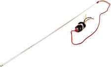 Vee PURRfect 36" Cat Toy Noise Maker Wand with Faux Fur End  Satin Tails