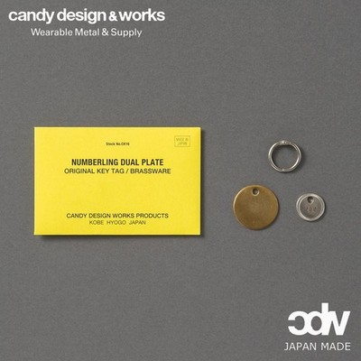 Candy Design & Works Numbering Dual Plate Tag Keyring Hand Made in Japan