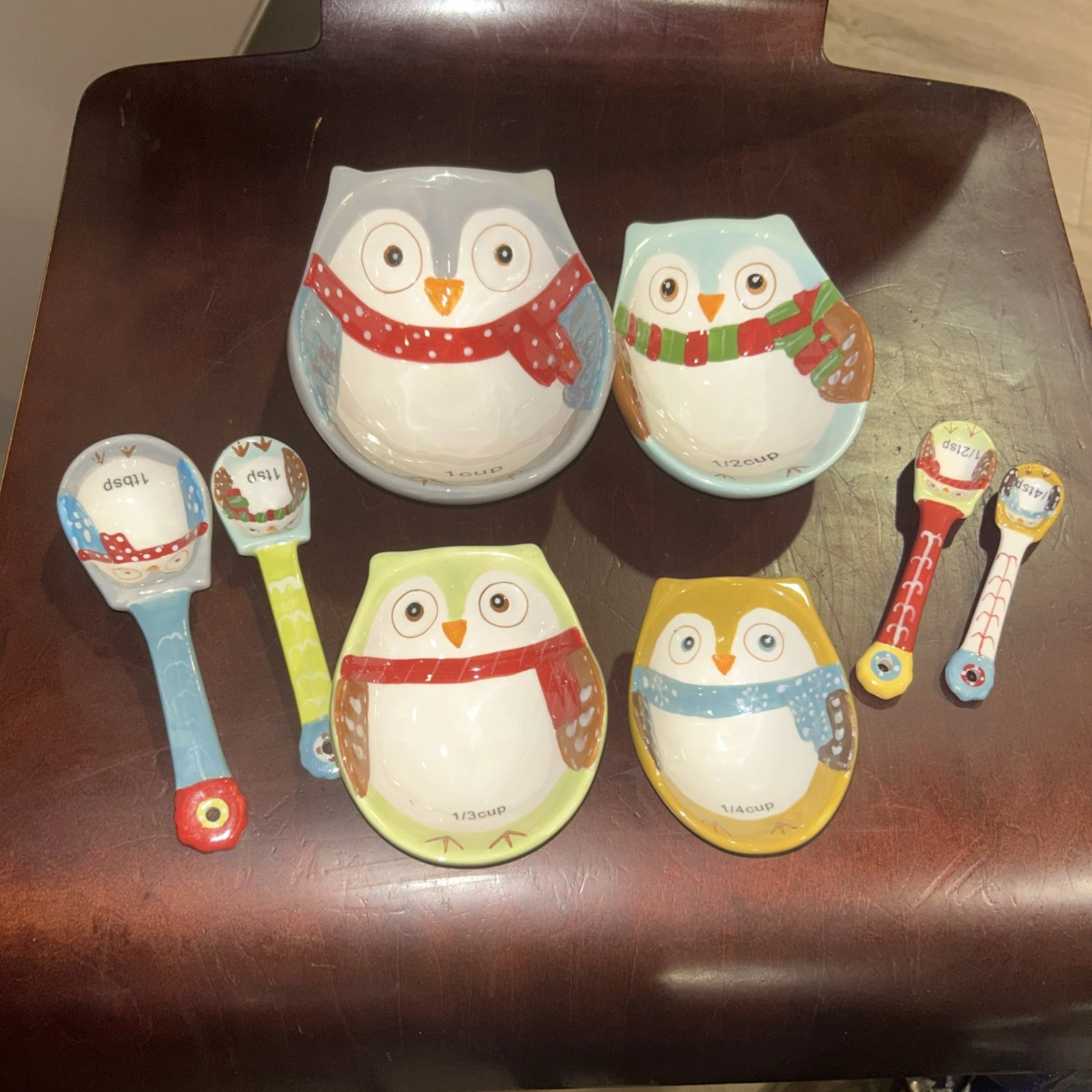 Vintage Owl Nesting Measuring Cups & Spoons Boston Warehouse Trading Company