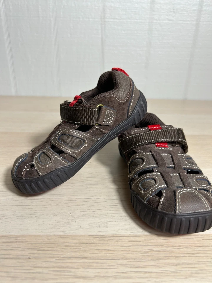 Сандалии рыбака Stride Rite для малышей размер 6,5 Вт коричневая кожа сенсорная реакция - Изображение 3 из 4