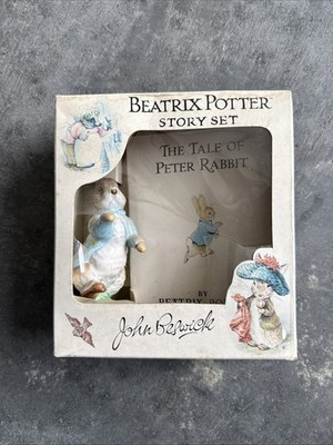 Beatrix Potter Peter Rabbit Figurine and Book England Vintage w/Box 