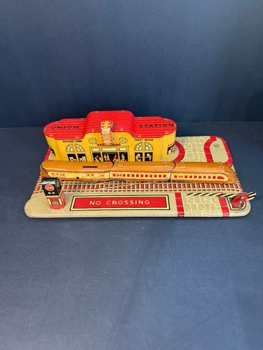 1930s Marx Union Station Tin Litho Train Set Union Pacific M-10000