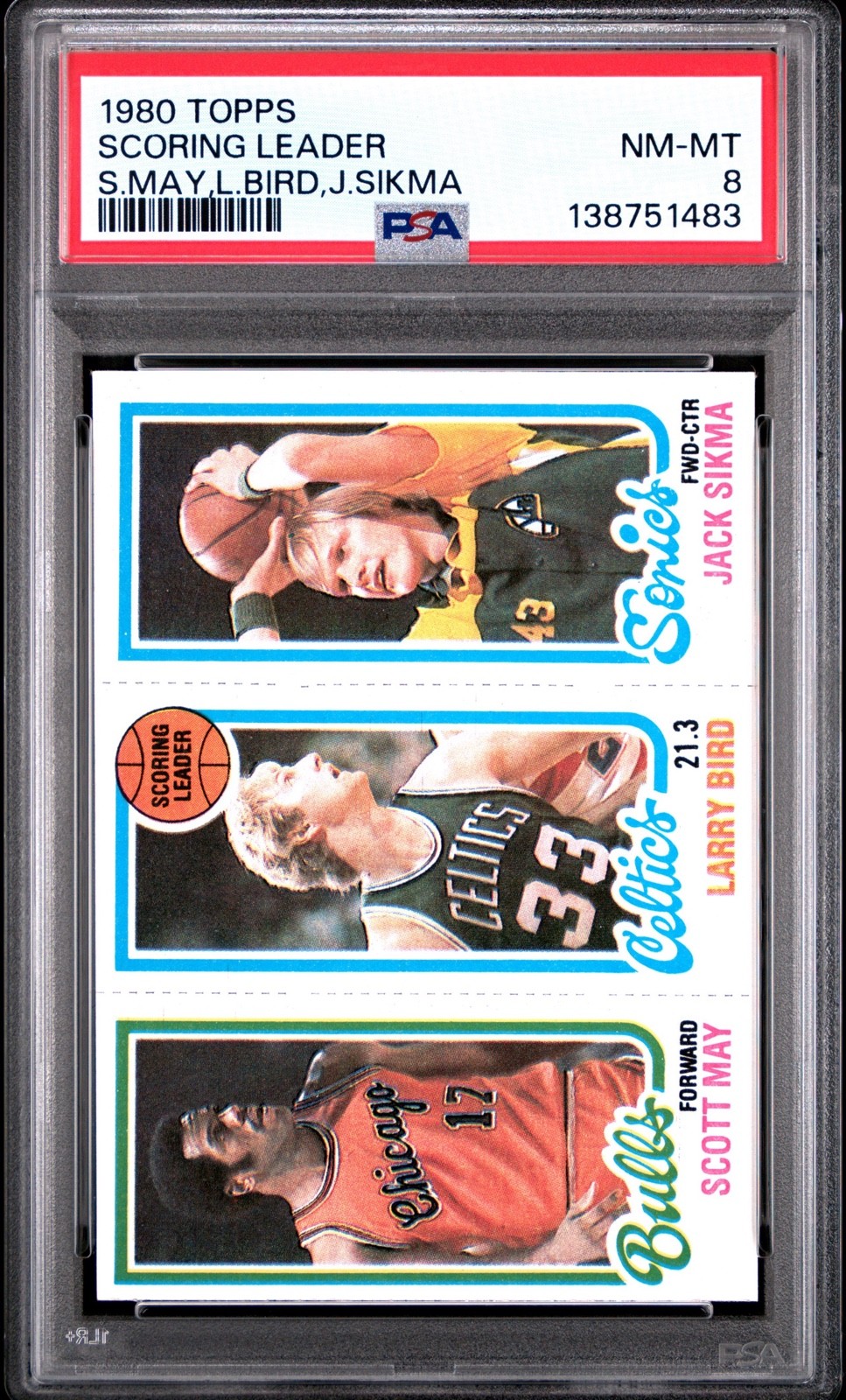 1980-81 Topps - Larry Bird, Jack Sikma, Scott May #232-30-47 (RC)