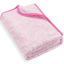 Pink Cat Blanket for Kitten Beds, Flannel Stuff Cute 24x32 inches,