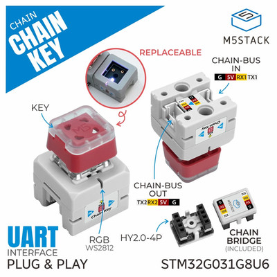 M5Stack Official Chain Mechanical Key Button (STM32G031)