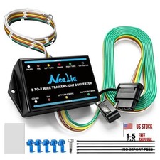 3-to-2 Wire Trailer Tail Light Converter, EU to US Trailer Connector Adapter,