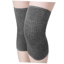 Men Women Cashmere Knee Braces Supports Leg Warmer Winter Warm Thermal Grey