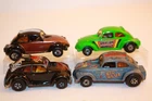 4 Vintage 1980's Matchbox / Lesney Volkswagen VW Beetle Bug Cars