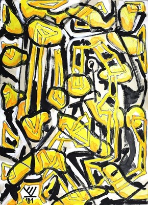 Vincent van Volkmer Gemälde signiert Freund von A. R. Penck & Udo Lindenberg