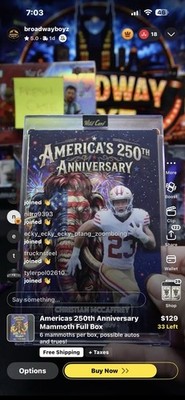 CHRISTIAN MCCAFFREY 💥NEW 2026 MAMMOTH WILD CARD AMERICA’S 250th ANNIVERSARY 1/1