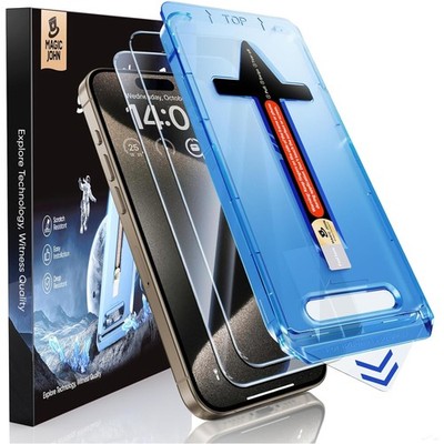2 Stück für iPhone 15 Pro Max für Schutzfolie 6,7 Zoll, Auto-Dust-Eliminierun...