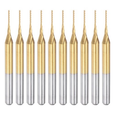10Pack 0.6mm Titanium Coat Carbide End Mill Engraving Milling Cutter CNC