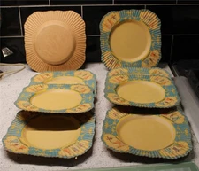 10 Vintage Paper Plates Children Dancing Maypole 6" Sq