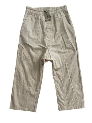 Zara Man Khaki Drop Crotch Harem Pants 100% Cotton Cropped Lounge