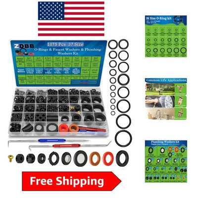 #ad Complete 1075 Pcs Plumbing Rubber Washers Gaskets amp; O Rings – Seal Any Repair $39.59