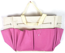 NWOT 5 Blank Craft Organizer Tote Bag Pink Cream 11.5x7x4 Caddy Small LtWt