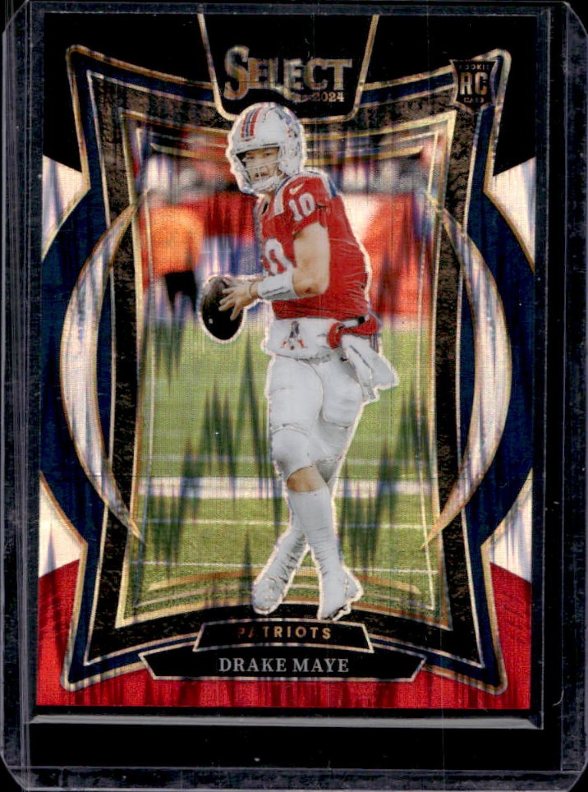 2024 Select Drake Maye Concourse RC Black and Red Prizm Shock #27 Patriots
