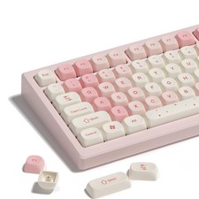 Pink Cute PBT Keycaps, MOA Profile Key caps 60 65 75 100 Percent, Dye-Sublima...