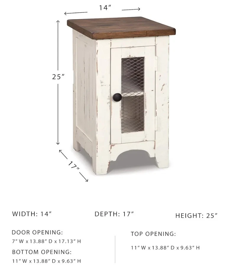 Mueble de mesa auxiliar blanco Farmhouse (diseño de Ashley Wystfield) Foto 3 de 4