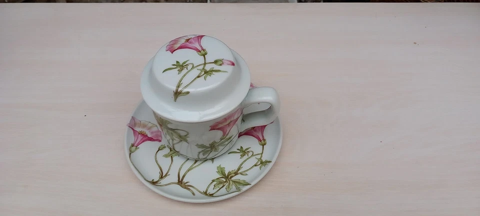 Superbe tisanière à décor "Liseron" en porcelaine Pillivuyt TBE - Photo 2/4