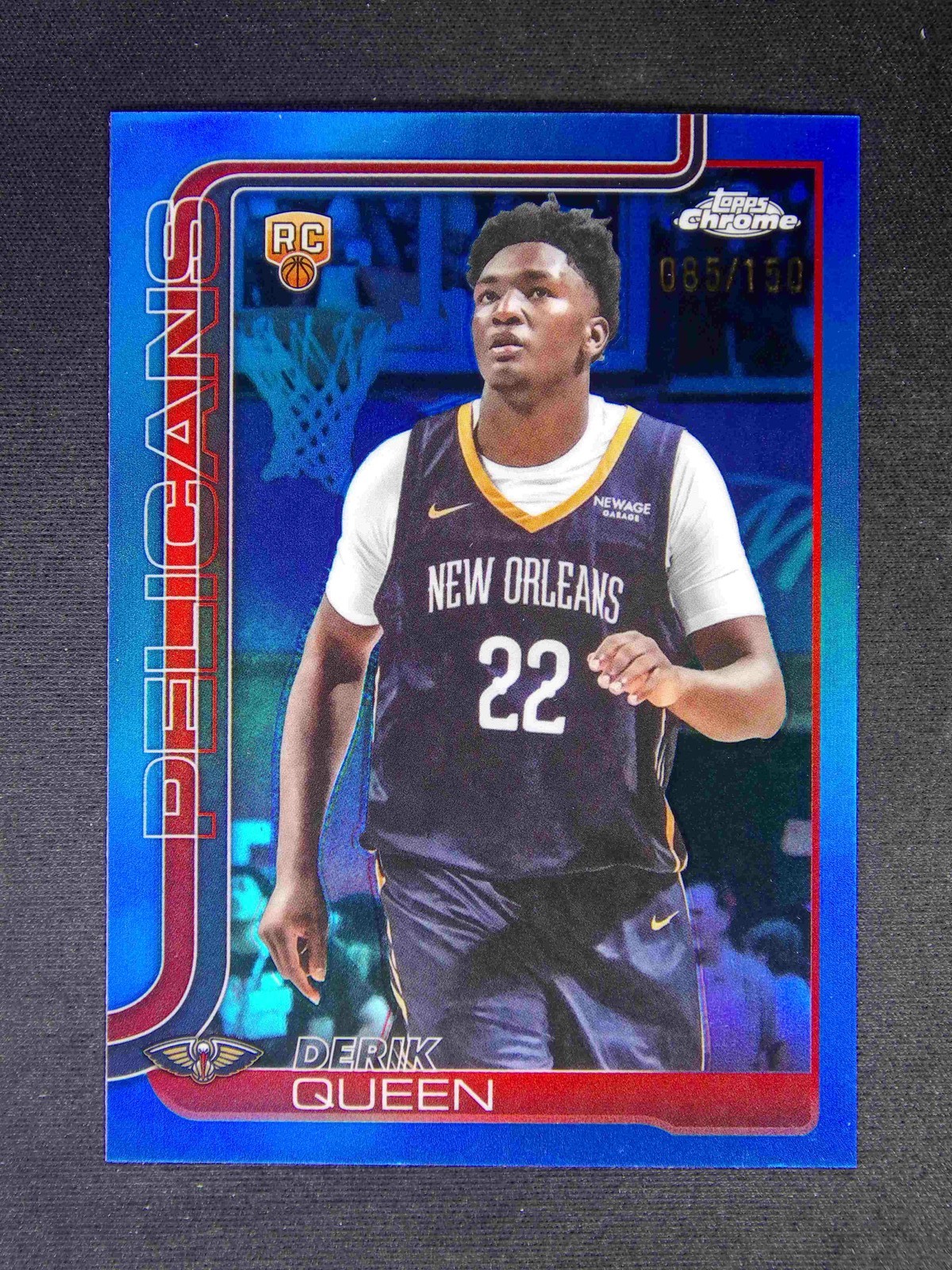 2025-26 Topps Chrome Derik Queen #263 RC Rookie Blue Refractor /150