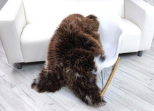 BRITISH HERDWICK SHEEPSKIN RUG SINGLE CHAIR SOFA HIDE SKIN LAMBSKIN PET BED J700