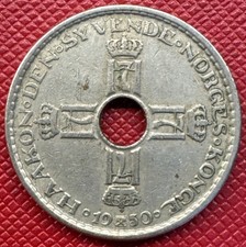 Norway 1950 Copper-Nickel 1 Krone. Haakon VII. KM# 385