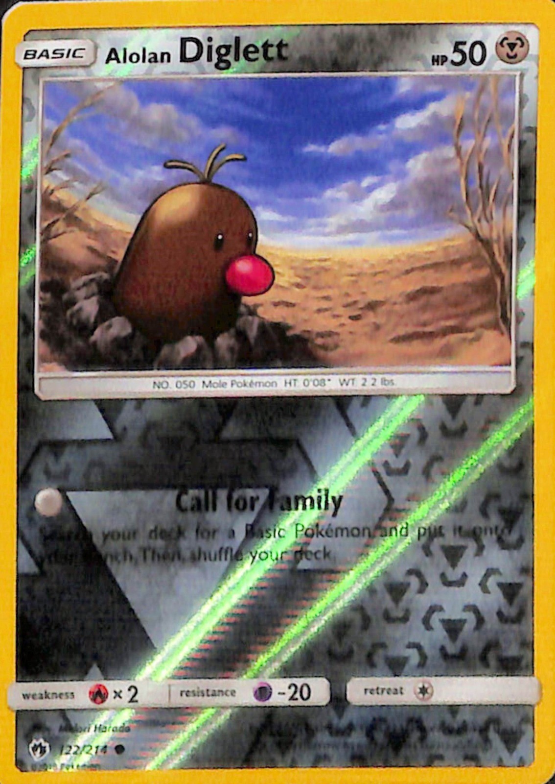 Alolan Diglett Common SM - Lost Thunder 122/214 NM Reverse Holo