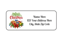 30 Christmas Presents PERSONALIZED RETURN ADDRESS LABELS 1 in X 2 5/8 GLOSSY