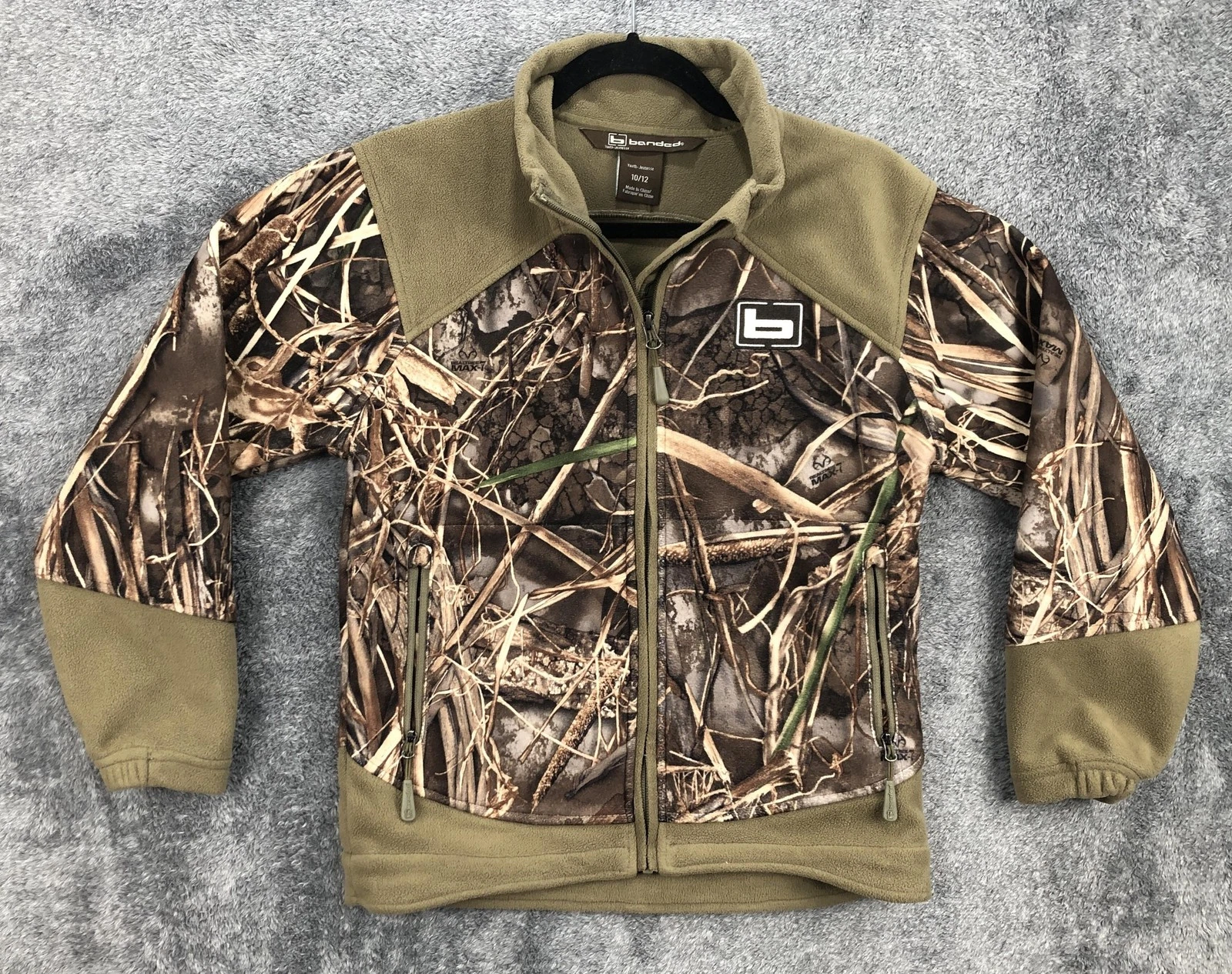 Banded Jacket Youth 10-12 Brown Camo Realtree Fleece Full Zip Hunting Outdoor