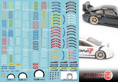 LOGO TIRE Graphics Decal 1:64 Scale Custom Diecast Slot Cars Hw # 024