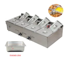 TECHTONGDA 8*1/2 Pan LP GAS Stainless Steel Countertop Food Warmer