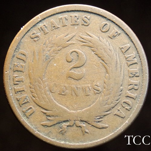 1871 TWO CENT PIECE ~ SCARCE, BEAUTIFUL 2c COIN ~ TCC - Picture 4 of 7