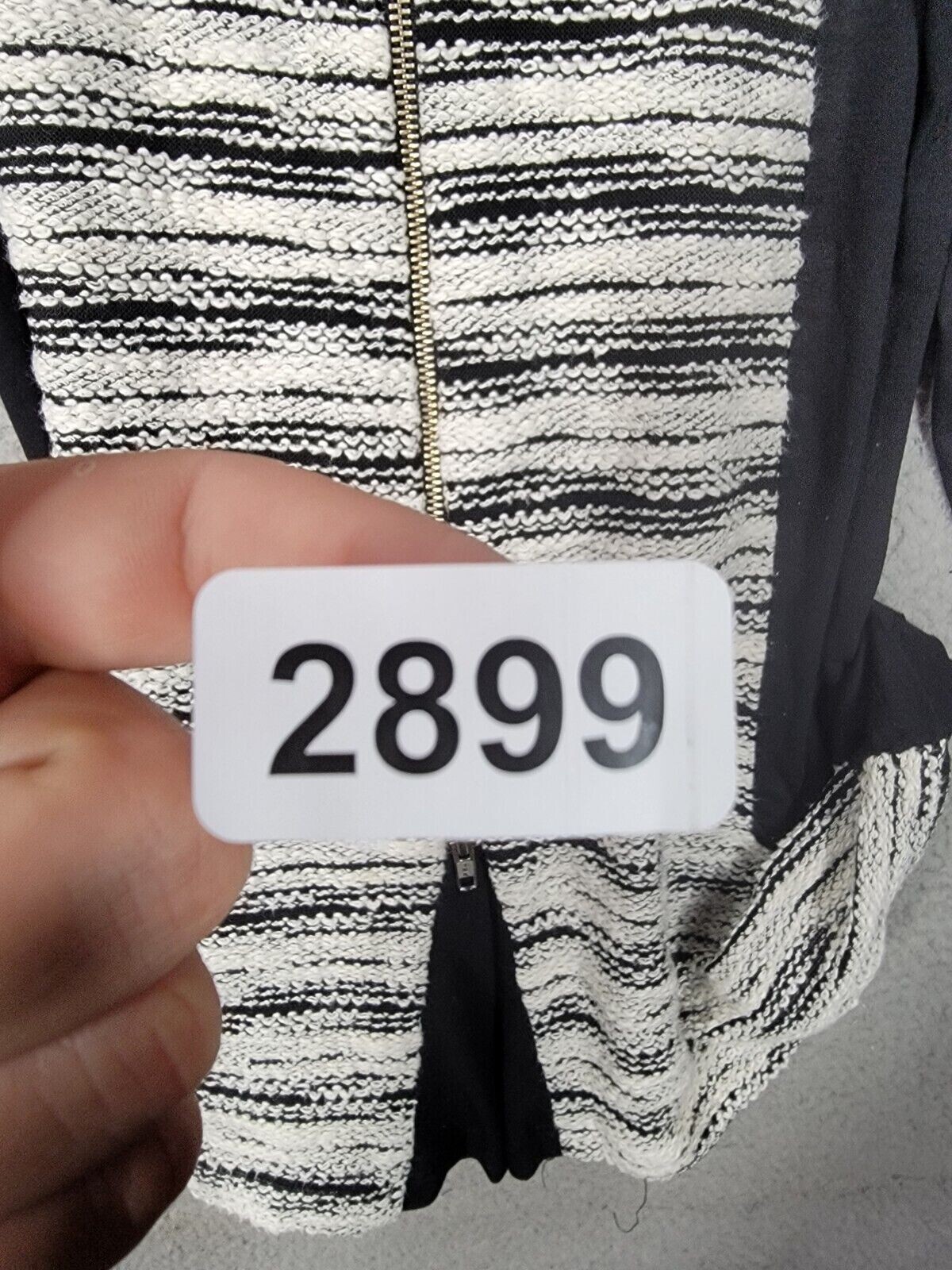 Boho Top Small Patchwork Tunic Black Grey Zip Acc… - image 11