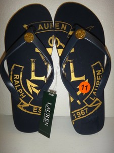ralph lauren navy blue flip flops