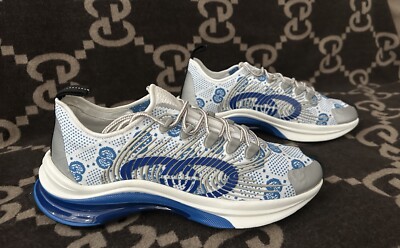 AUTHENTIC GUCCI RUN SNEAKER WHITE/BLUE 680900 GG 7 (US SZ 8) $1,150