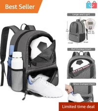 Water-Resistant Soccer & Multi-Sport Backpack - Fits Basketball, Football & More