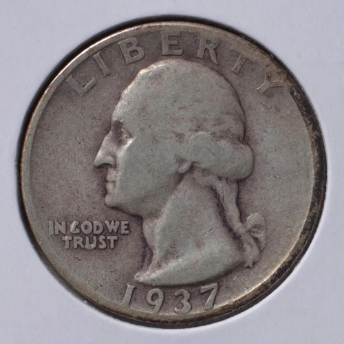 1937-P 25C Washington Quarter  |  F - Fine | original condition | actual coin
