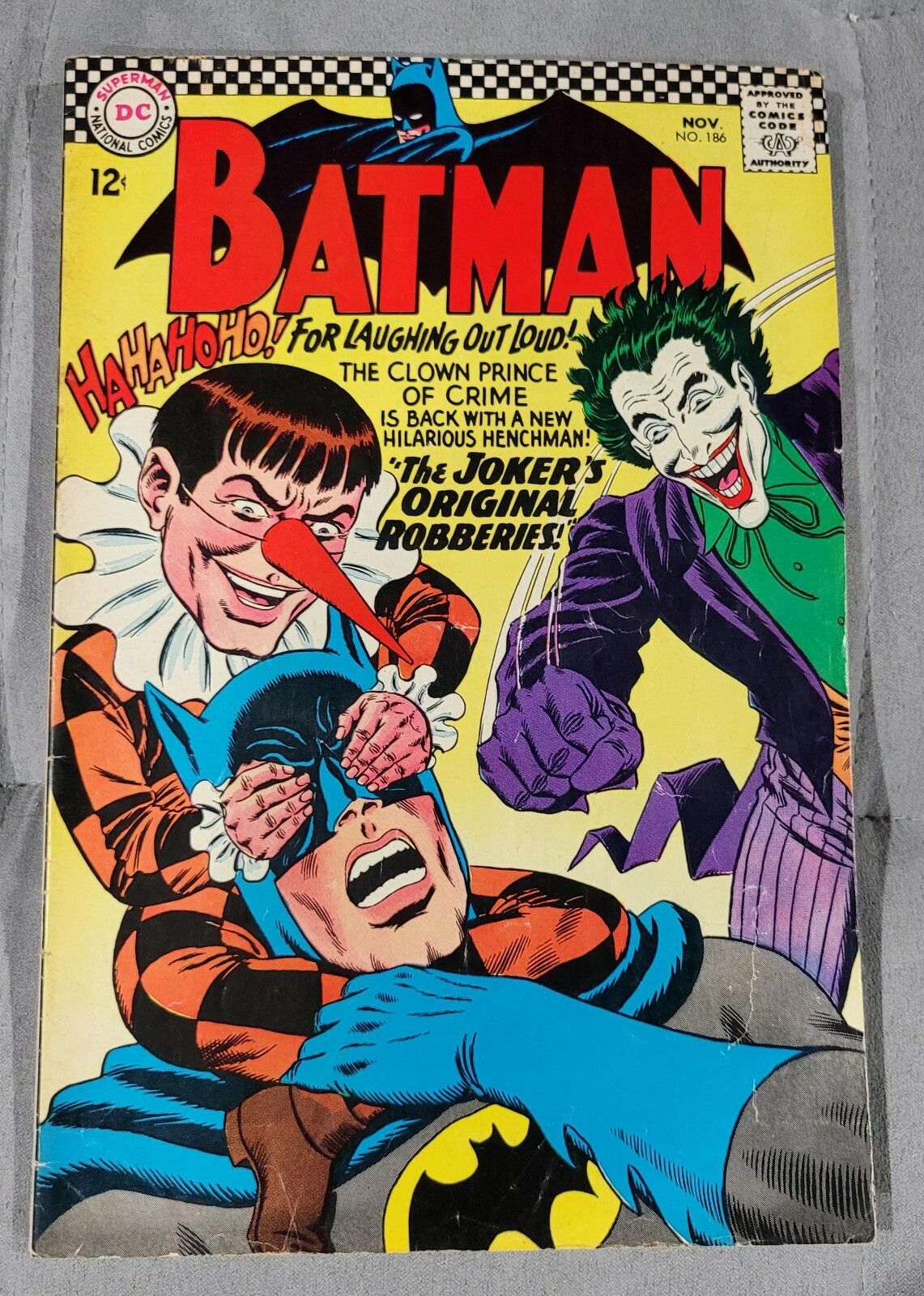 Batman 186 1966 The Joker 1st Appearance Gabby Clown Robin Comic Book Silver Ag Ebay