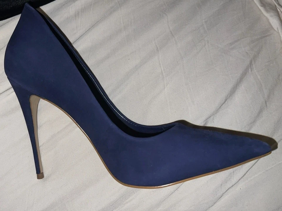 Zapatos de tacón alto de gamuza azul Aldo para mujer talla 11 hechos en Brasil Foto 2 de 4