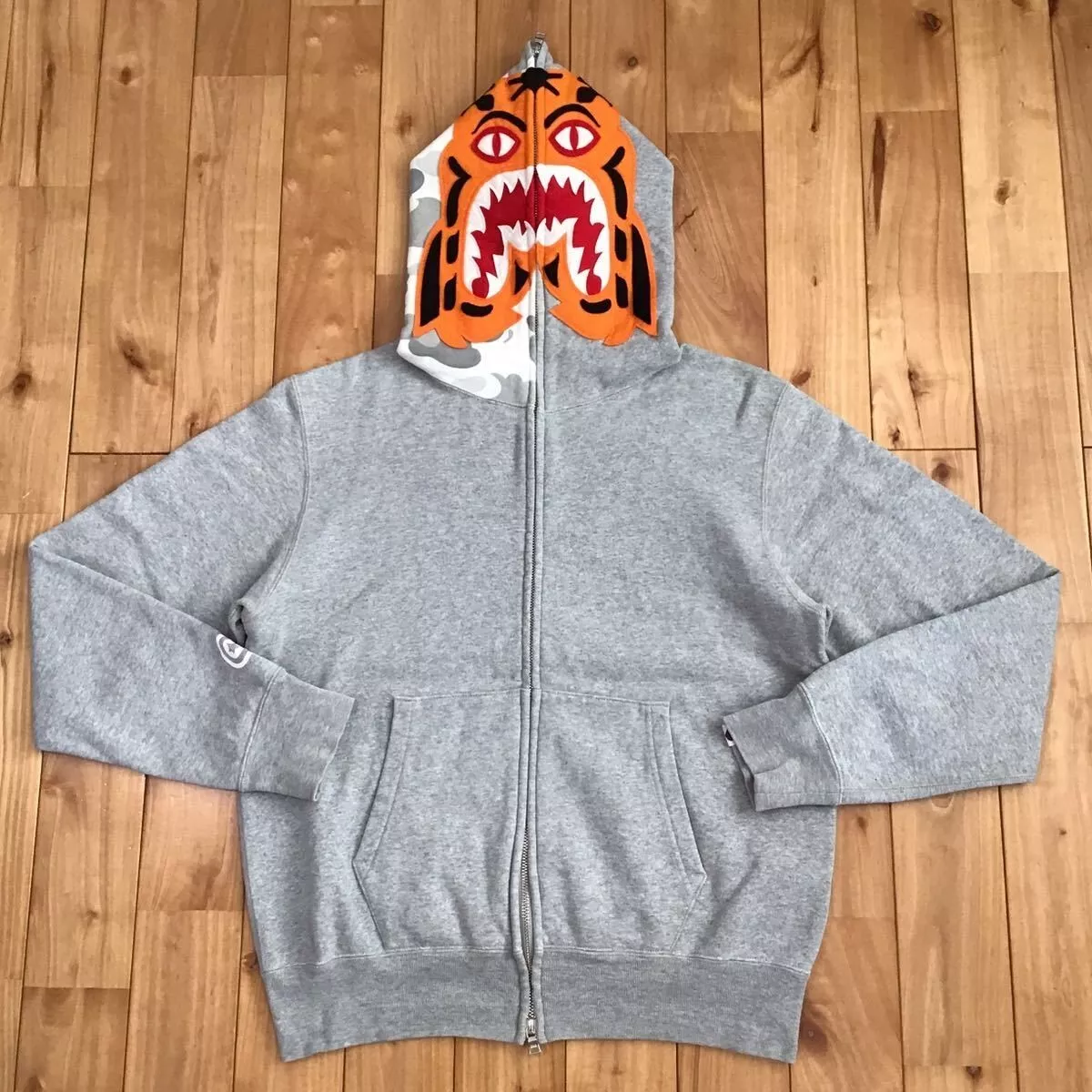 Harajuku city camo Tiger full zip hoodie BAPE Gray A Bathing Ape Size S