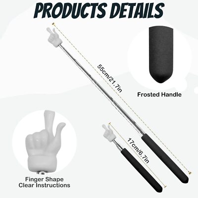2Pcs Telescopic Teachers Pointer Extendable Hand Pointer Finger Pointer Stick...
