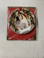 E & S Pets Ceramic Christmas Ornament ~ Bulldog