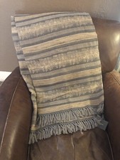 Restoration Hardware 96 x 80 EYELASH STRIPE THROW NWT Stunning 