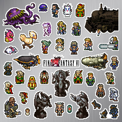Final Fantasy VI 6 Magnets FF 6 VI Nintendo SNES Pixel Art 41 Magnet Pack
