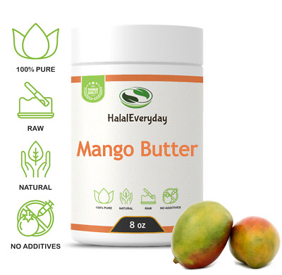Mango Butter Raw 8 oz. - 100% Pure Natural Organic Unrefined Body Skin Hair Jar