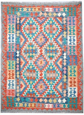 TASH pflanzlich gefärbt Handarbeit afghanischer Stamm reine Wolle Chobi Kelim Teppich 195 x158 cm
