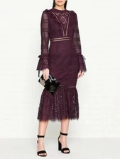 True decadence bow cuff long sleeve Lace dress uk size 6(X's) RRP 180 